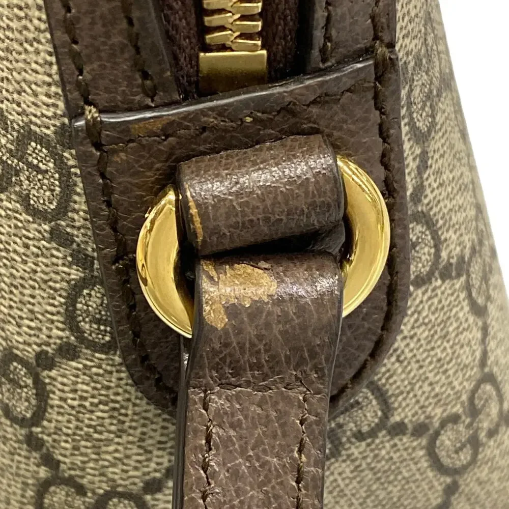 Gucci Ophidia Shoulder Bag 499621 Beige Dark Brown PVC Leather - Picture 14 of 15